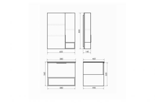 купить COMFORTY. Зеркало-шкаф "Франкфурт-60" дуб шоколадно-коричневый по оптовой цене NIKHI 