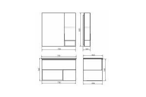 COMFORTY. Зеркало-шкаф "Франкфурт-75" дуб шоколадно-коричневый