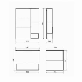 купить COMFORTY. Тумба-умывальник "Франкфурт-60" бетон светлый с раковиной COMFORTY 60E по оптовой цене NIKHI 