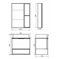 COMFORTY. Зеркало-шкаф "Штутгарт-60" дуб тёмно-коричневый