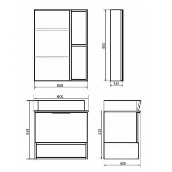 купить COMFORTY. Зеркало-шкаф "Штутгарт-60" дуб тёмно-коричневый по оптовой цене NIKHI 