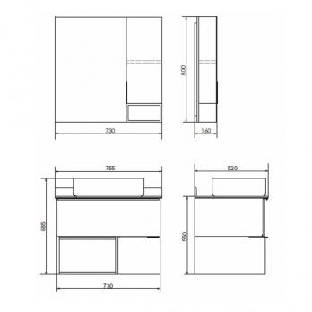 купить COMFORTY. Зеркало-шкаф "Штутгарт-75" дуб тёмно-коричневый по оптовой цене NIKHI 