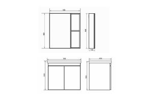 Зеркало-шкаф Comforty Осло-60 бетон светлый