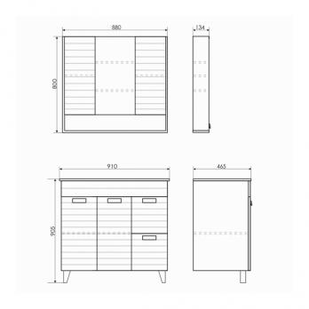 купить Тумба-умывальник Comforty Клеон-90Н дуб дымчатый с раковиной Comforty 9090M по оптовой цене NIKHI 