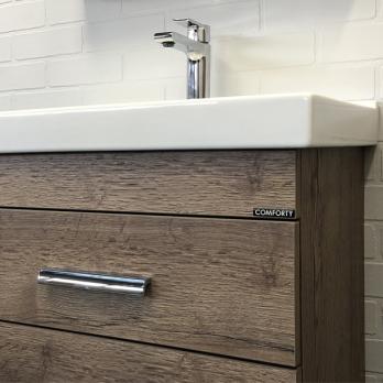 купить Тумба-умывальник Comforty Никосия 60Н дуб темный с раковиной Fest 60 F01 по оптовой цене NIKHI 