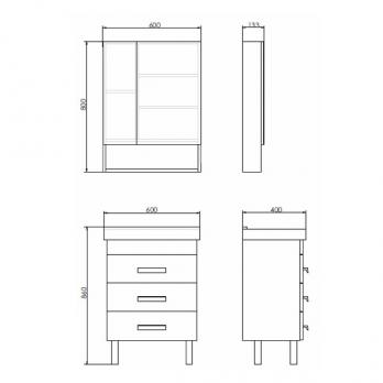 купить Тумба-умывальник Comforty Никосия 60Н дуб темный с раковиной Fest 60 F01 по оптовой цене NIKHI 