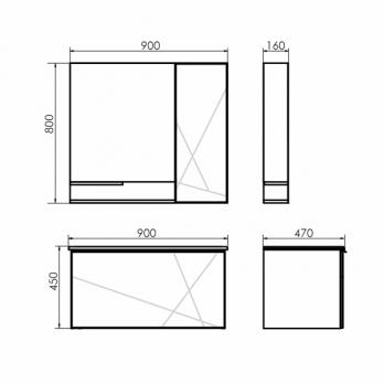 купить Тумба-умывальник Comforty Мерано 90 белый/дуб дымчатый с раковиной Quadro 90 по оптовой цене NIKHI 