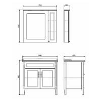 Comforty. Тумба-умывальник "Палермо-80" белый глянец с раковиной Comforty 3380