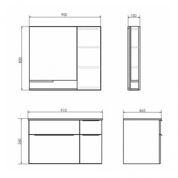 купить Тумба-умывальник Comforty Варна-90 дуб сонома с раковиной Comforty 9090EL по оптовой цене NIKHI 