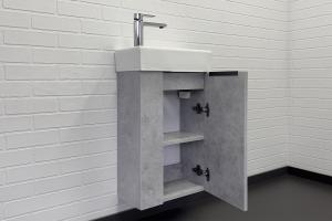 Тумба-умывальник Comforty Асти-40 бетон светлый с раковиной Comforty 9140