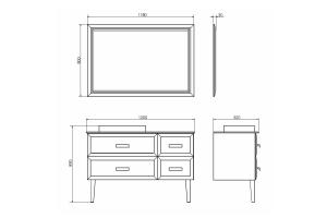 Тумба-умывальник Comforty Империя-120 белая с графитовой столешницей с Comforty 78189