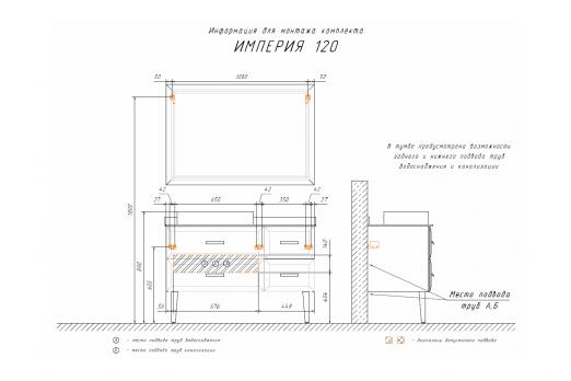 купить Тумба-умывальник Comforty Империя-120 белая с графитовой столешницей с Comforty 78189 по оптовой цене NIKHI 