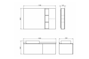 Тумба-умывальник Comforty Милан-120 белая с графитовой столешницей с раковиной Comforty T-Y9378