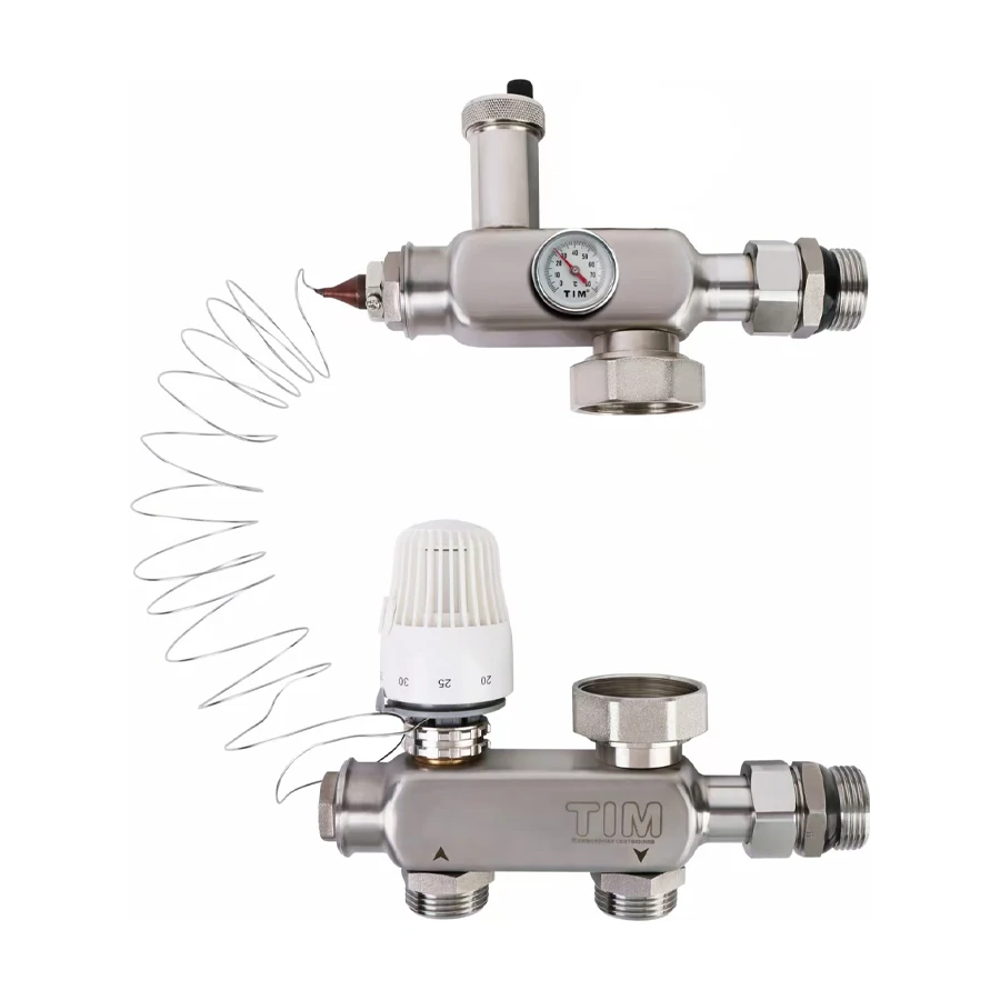 купить Насосно-смесительный узел из нержавеющей стали для теплого пола (без насоса) по оптовой цене NIKHI 