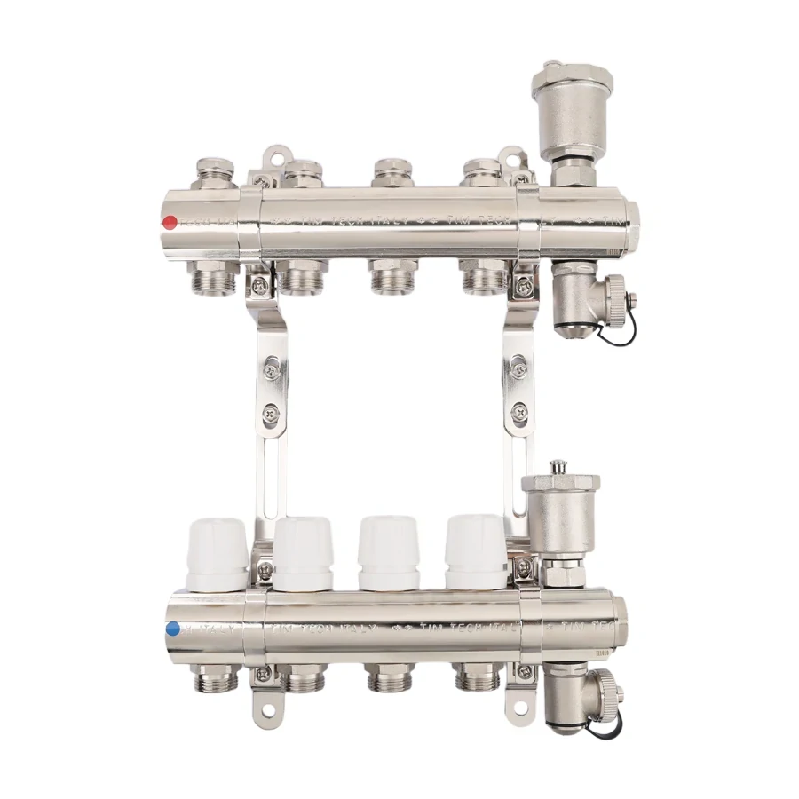 купить Коллекторная группа 1", 5 ходов, латунный корпус, без расходомера и кранов по оптовой цене NIKHI 