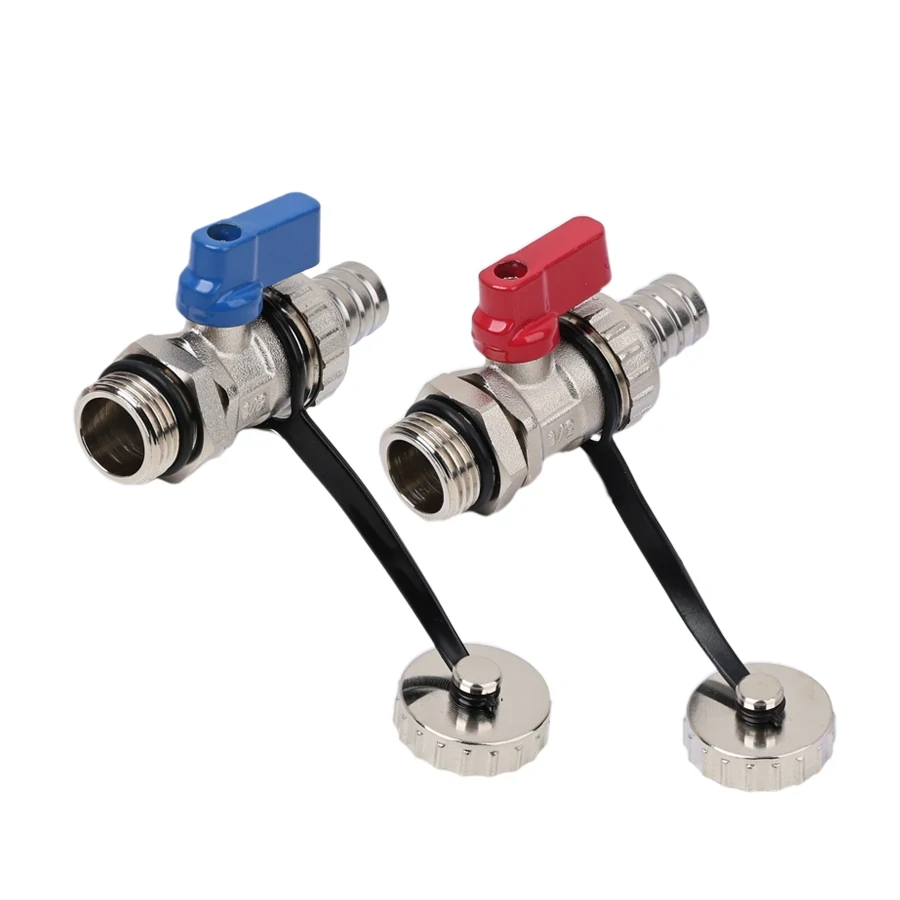 купить Дренажный кран+штуцер, красная и синяя ручка по оптовой цене NIKHI 