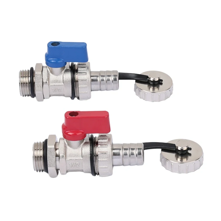 купить Дренажный кран+штуцер, красная и синяя ручка по оптовой цене NIKHI 