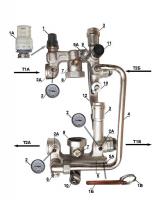 Насосно-смесительный узел для систем напольного и рад. отопления. под насос 180мм