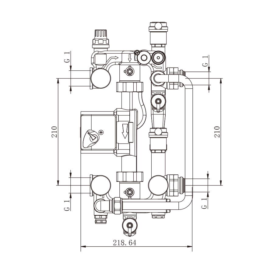 купить Насосно-смесительный узел для систем напольного и рад. отопления. под насос 180мм по оптовой цене NIKHI 