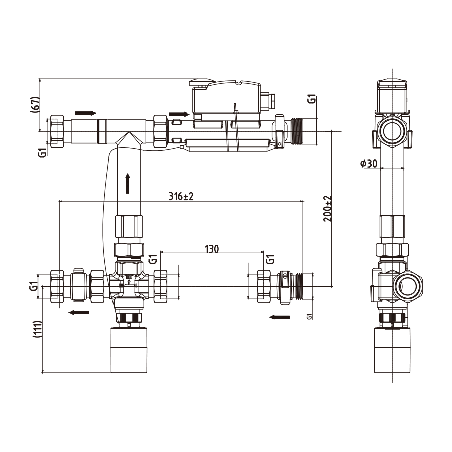 Насосно-смесительный узел для систем отопления (JH1037)