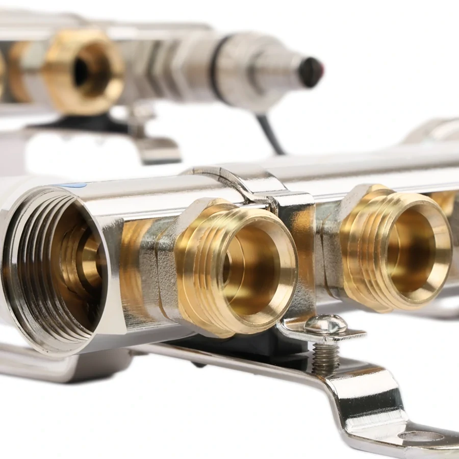 купить Коллекторная группа 1", 12 ходов, латунный корпус, торцевой без кранов по оптовой цене NIKHI 