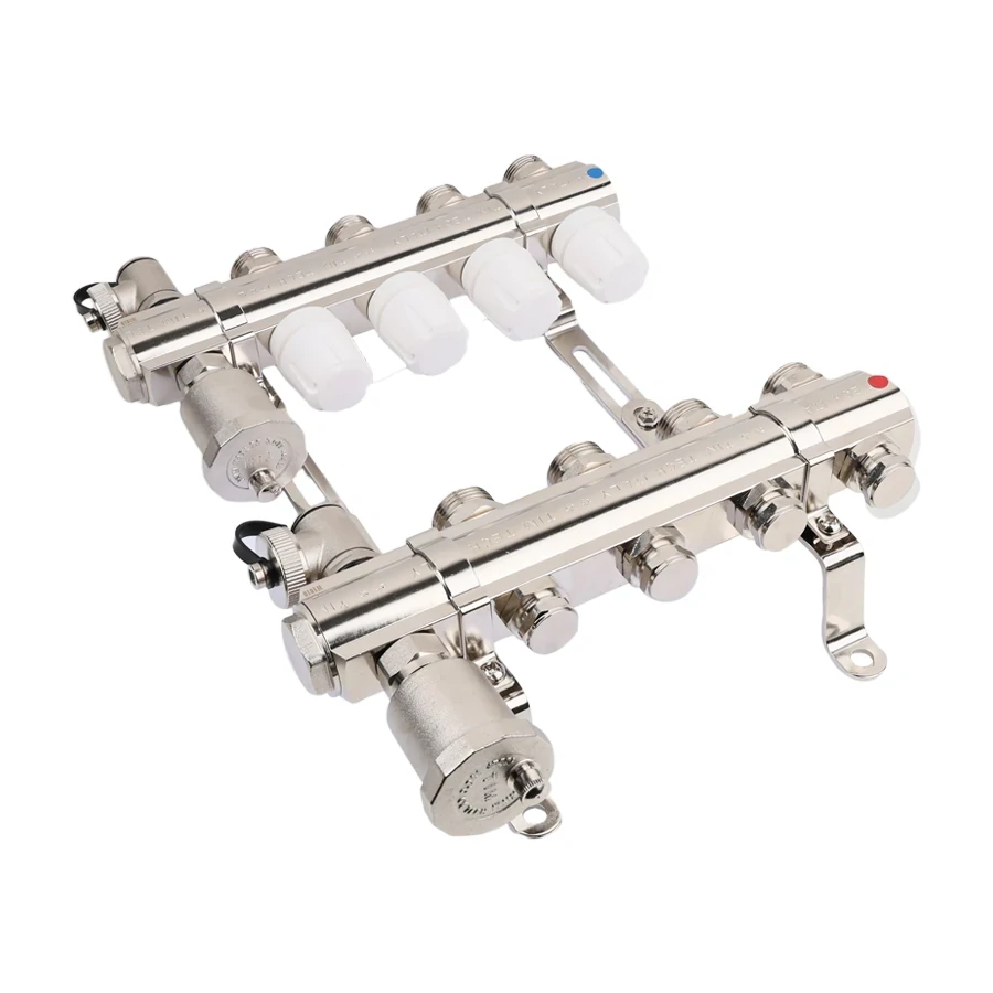 Коллекторная группа 1", 7 ходов, латунный корпус, без расходомера и кранов