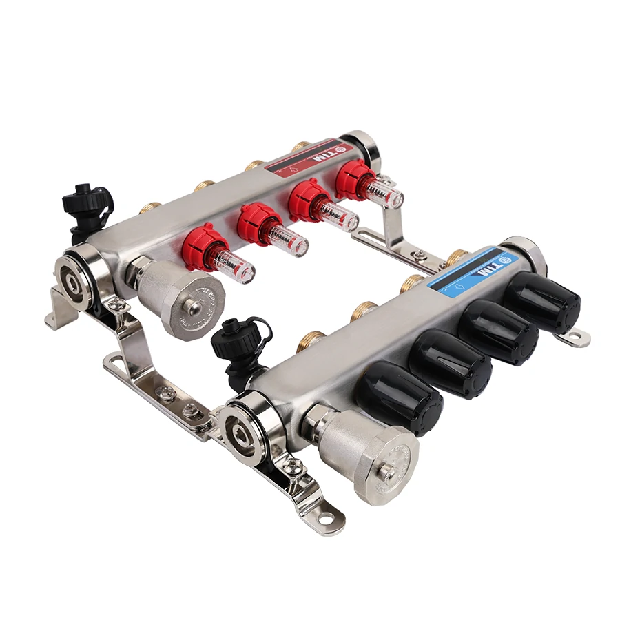 купить Коллекторная группа 1", 8 ходов, нержавеющий корпус, "КВАДРАТ" с расходомерами по оптовой цене NIKHI 